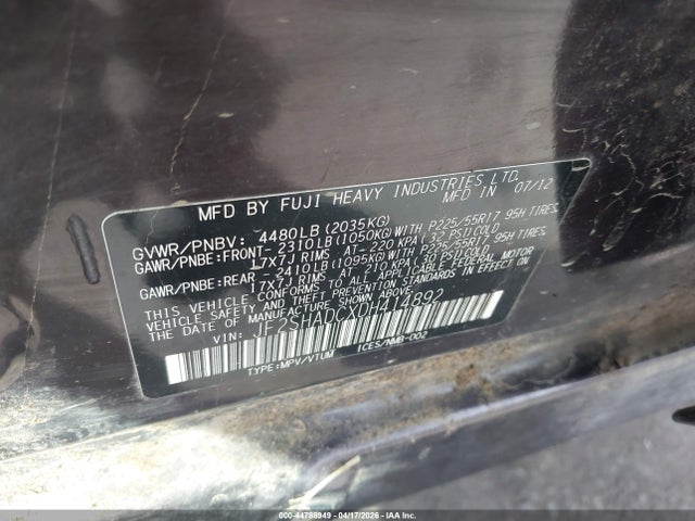 Aukcja sprzedaży 2013 Subaru Forester 2.5x Premium, vin: JF2SHADCXDH414892, numer aukcji: 44788949
