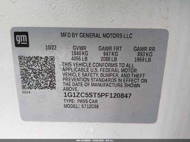 2023 CHEVROLET MALIBU 1G1ZC5ST5PF120847 Photo 8
