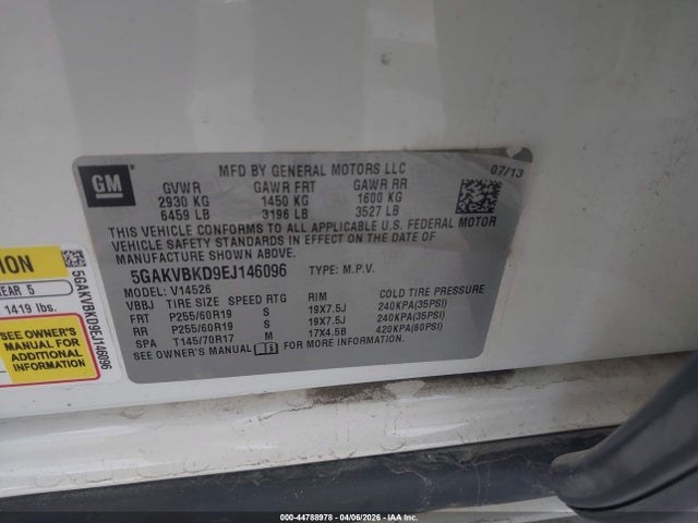 Aukcja sprzedaży 2014 Buick Enclave Leather, vin: 5GAKVBKD9EJ146096, numer aukcji: 44788978