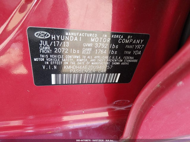 2013 HYUNDAI ELANTRA KMHDH4AE2DU940757 Photo 8