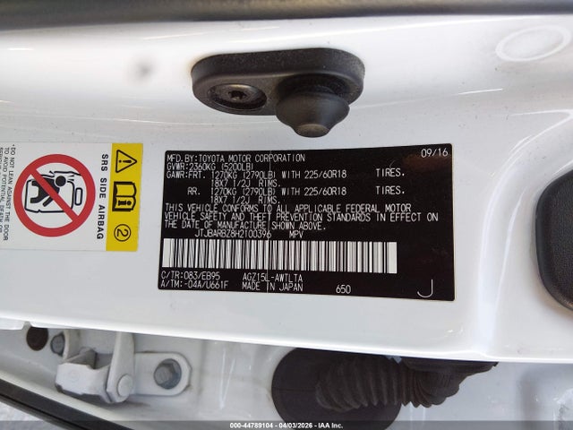 Aukcja sprzedaży 2017 Lexus Nx 200t F Sport, vin: JTJBARBZ8H2100396, numer aukcji: 44789104