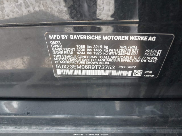 Продажа на аукционе авто 2024 Bmw X7 Xdrive40i, vin: 5UX23EM06R9T73753, номер лота: 44789118