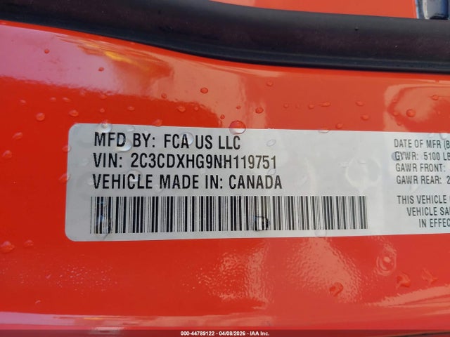 Продажа на аукционе авто 2022 Dodge Charger Gt Rwd, vin: 2C3CDXHG9NH119751, номер лота: 44789122