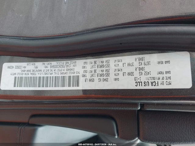 2019 Jeep Grand Cherokee Limited 4x4 მანქანა იყიდება აუქციონზე, vin: 1C4RJFBG2KC655649, აუქციონის ნომერი: 44789163