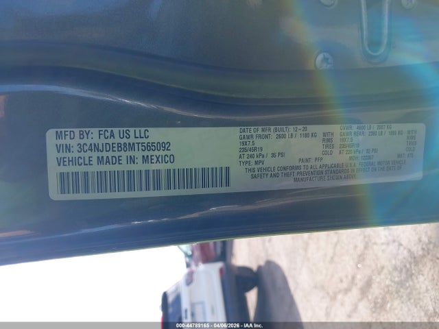 Продажа на аукционе авто 2021 Jeep Compass 80th Anniversary 4x4, vin: 3C4NJDEB8MT565092, номер лота: 44789165