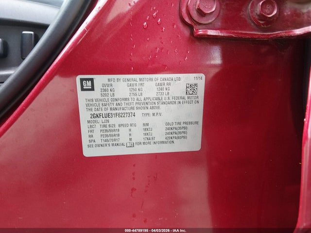 Aukcja sprzedaży 2015 Gmc Terrain Denali, vin: 2GKFLUE31F6227374, numer aukcji: 44789195