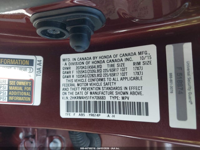 2HKRM4H51FH706683 Honda CR-V EX