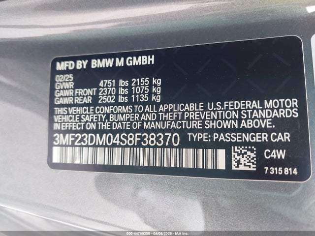 BMW M2 2025 3MF23DM04S8F38370 Image 9