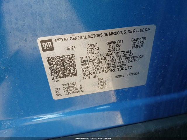 Продаж на аукціоні авто 2024 Gmc Terrain Fwd Slt, vin: 3GKALPEG9RL130177, номер лоту: 44789410