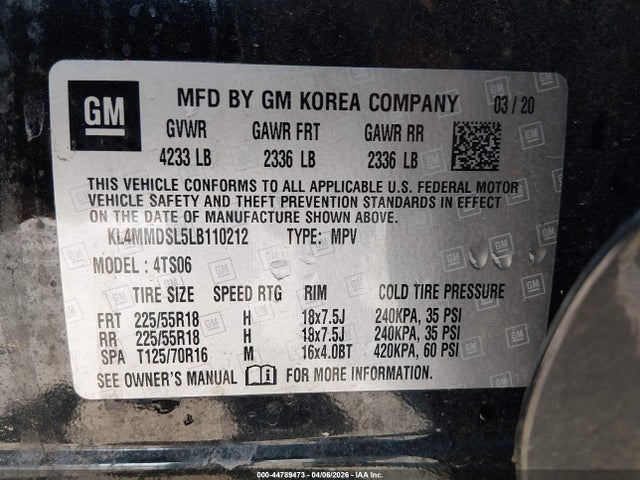 Buick Encore Gx Fwd Select 2020 KL4MMDSL5LB110212 Image 9