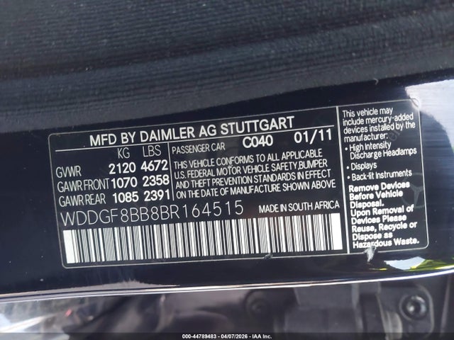 Продажа на аукционе авто 2011 Mercedes-benz C 300 Sport 4matic, vin: WDDGF8BB8BR164515, номер лота: 44789483