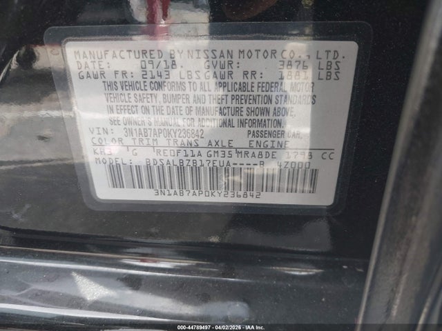 2019 NISSAN SENTRA 3N1AB7AP0KY236842 Photo 8
