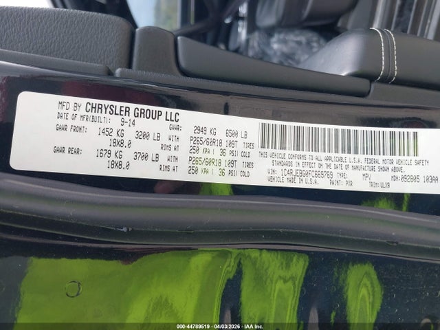 Aukcja sprzedaży 2015 Jeep Grand Cherokee Limited, vin: 1C4RJEBG0FC669789, numer aukcji: 44789519