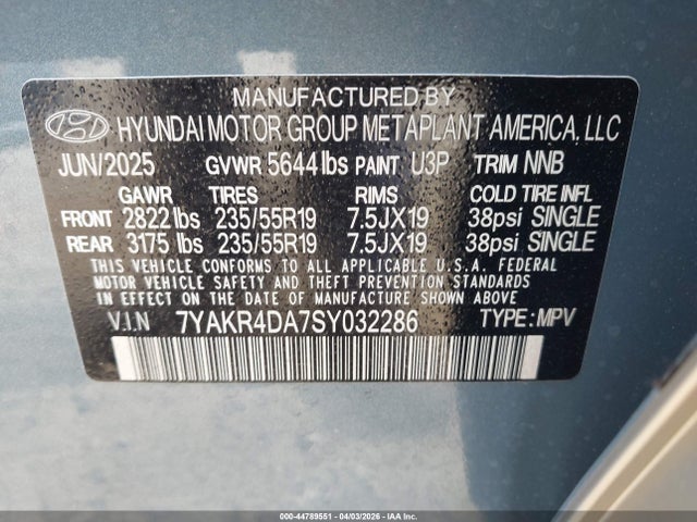 Продаж на аукціоні авто 2025 Hyundai Ioniq 5 Limited, vin: 7YAKR4DA7SY032286, номер лоту: 44789551