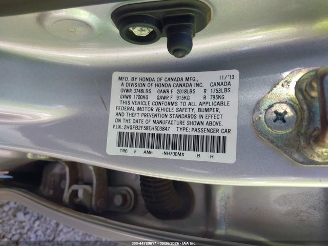 Honda Civic Lx 2014 2HGFB2F58EH503847 Image 9
