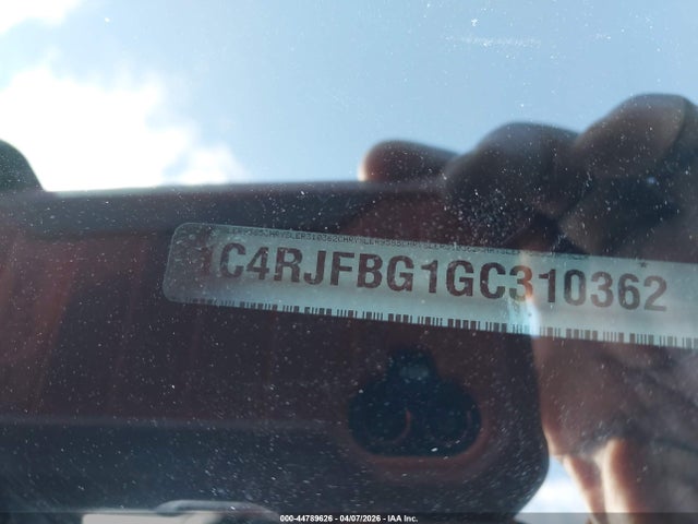 44789626 :رقم المزاد ، 1C4RJFBG1GC310362 vin ، 2016 Jeep Grand Cherokee Limited مزاد بيع