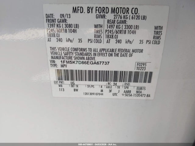 2014 FORD EXPLORER 1FM5K7D86EGA67737 Photo 8