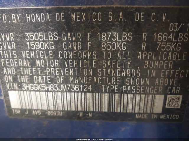 2018 HONDA FIT 3HGGK5H83JM736124 Photo 8