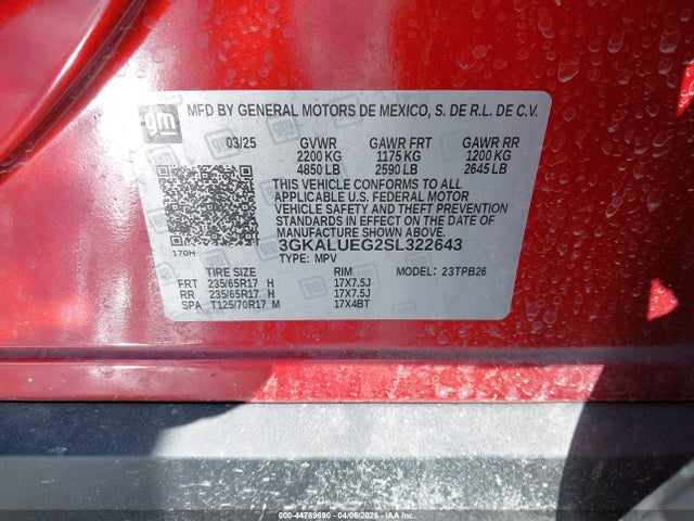 3GKALUEG2SL322643 GMC Terrain Awd Elevation