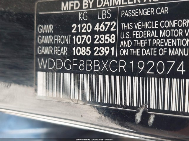 Aukcja sprzedaży 2012 Mercedes-benz C 300 Luxury 4matic/sport 4matic, vin: WDDGF8BBXCR192074, numer aukcji: 44789692