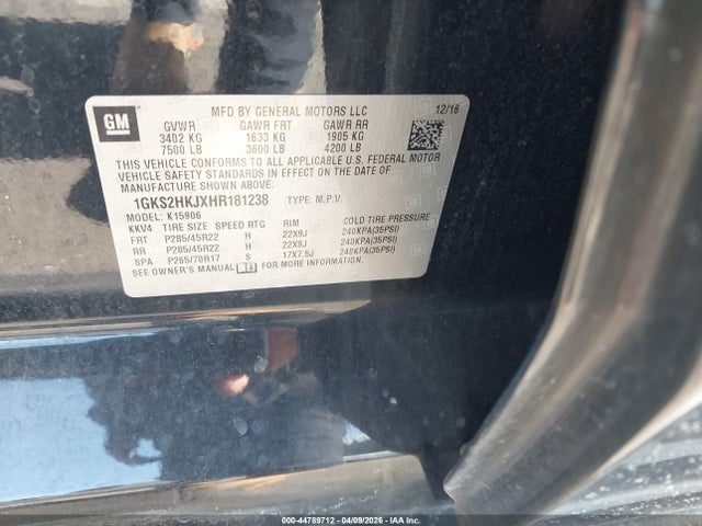 Продажа на аукционе авто 2017 Gmc Yukon Xl Denali, vin: 1GKS2HKJXHR181238, номер лота: 44789712
