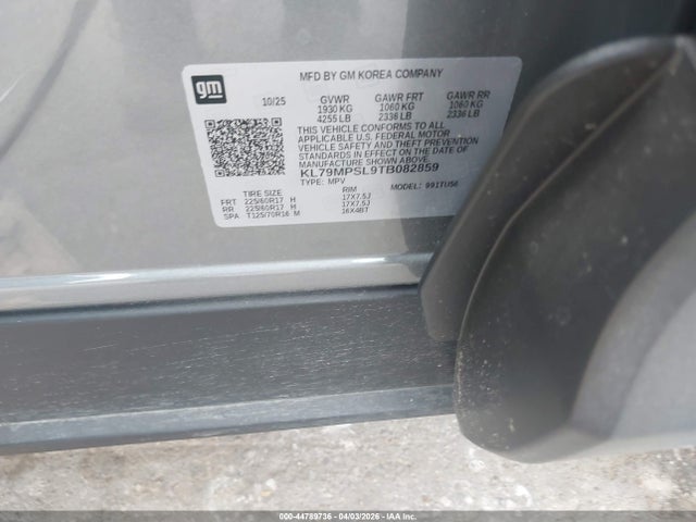 44789736 :رقم المزاد ، KL79MPSL9TB082859 vin ، 2026 Chevrolet Trailblazer Fwd Lt مزاد بيع