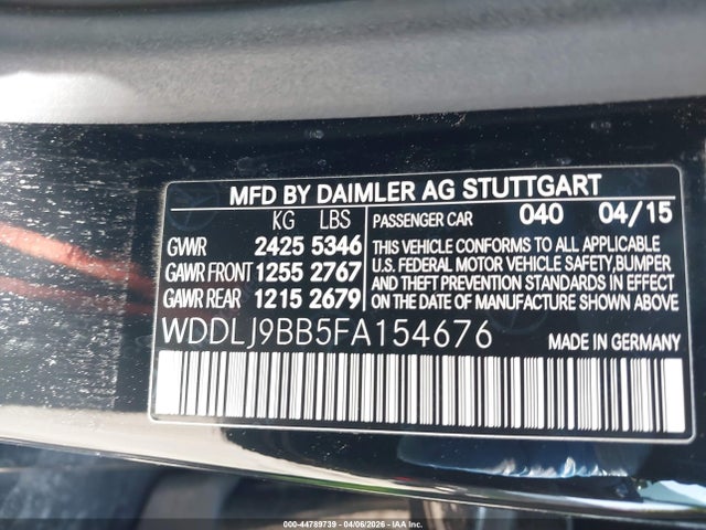 Aukcja sprzedaży 2015 Mercedes-benz Cls 550 4matic, vin: WDDLJ9BB5FA154676, numer aukcji: 44789739