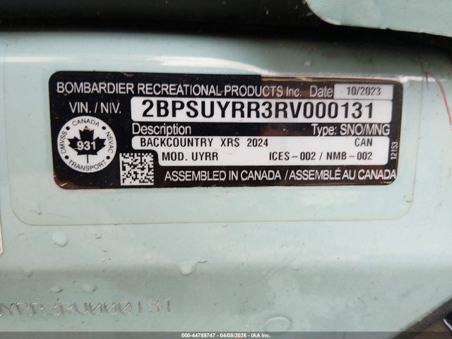 2BPSUYRR3RV000131 Ski Doo Other