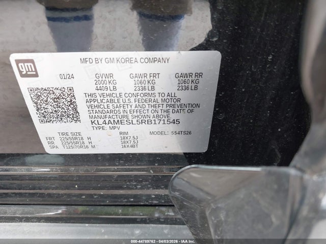 Продаж на аукціоні авто 2024 Buick Encore Gx Sport Touring Awd, vin: KL4AMESL5RB171545, номер лоту: 44789762