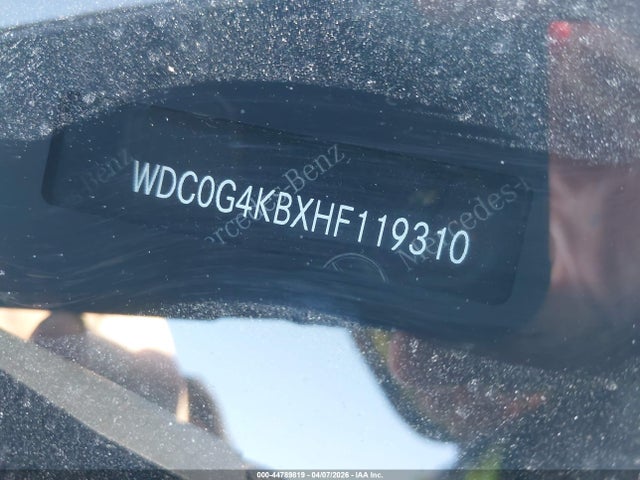 2017 Mercedes-benz Glc 300 4matic მანქანა იყიდება აუქციონზე, vin: WDC0G4KBXHF119310, აუქციონის ნომერი: 44789819