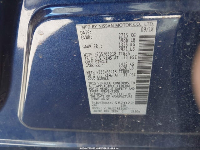 2019 NISSAN PATHFINDER 5N1DR2MMXKC582072 Photo 8