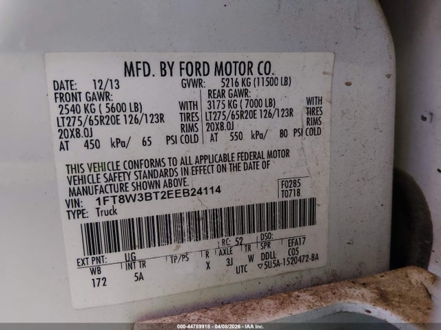 Ford F-350 Lariat 2014 1FT8W3BT2EEB24114 Image 9