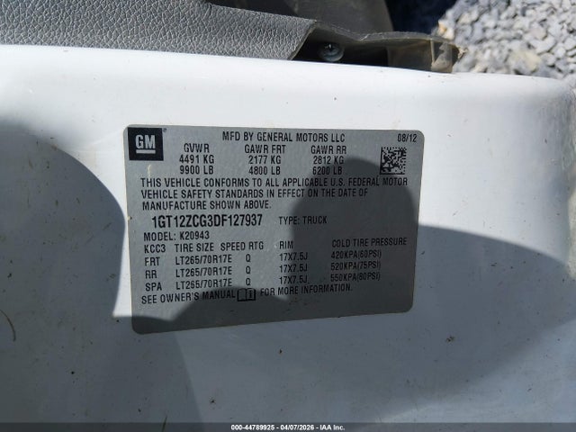 Aukcja sprzedaży 2013 Gmc Sierra 2500hd Work Truck, vin: 1GT12ZCG3DF127937, numer aukcji: 44789925
