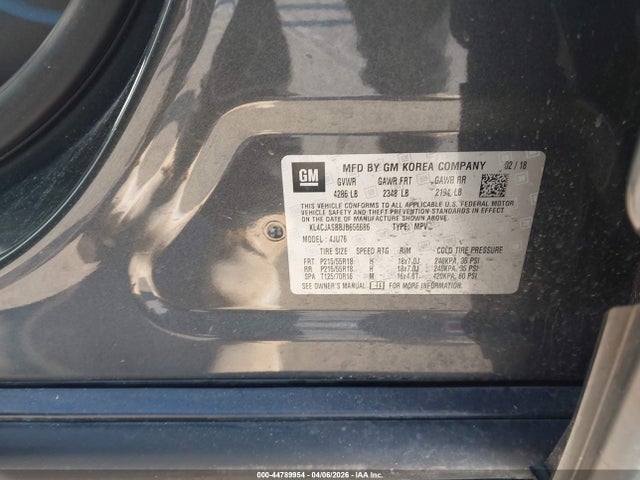 44789954 :رقم المزاد ، KL4CJASB8JB656686 vin ، 2018 Buick Encore Preferred مزاد بيع