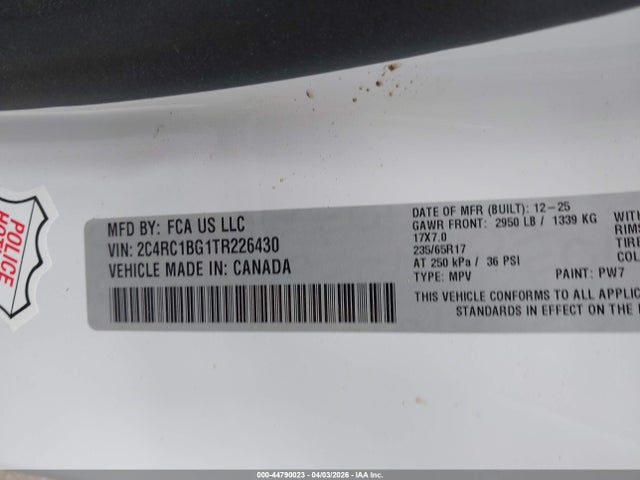 2026 CHRYSLER PACIFICA 2C4RC1BG1TR226430 Photo 8