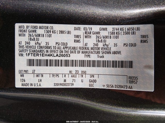 2019 FORD RANGER 1FTER1EH4KLA26053 Photo 8