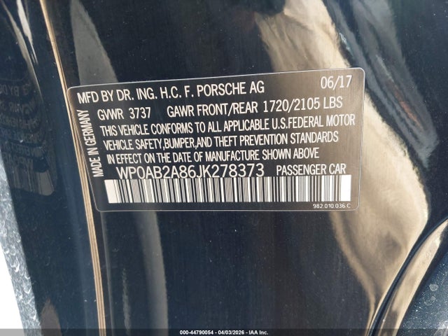 WP0AB2A86JK278373 Porsche 718 Cayman S