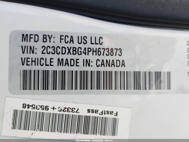 Aukcja sprzedaży 2023 Dodge Charger Sxt, vin: 2C3CDXBG4PH673873, numer aukcji: 44790066