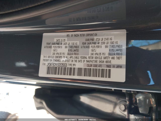 Aukcja sprzedaży 2025 Mazda Cx-5 2.5 S Carbon Edition, vin: JM3KFBCMXS0636808, numer aukcji: 44790072