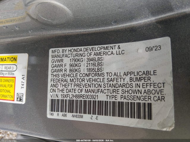 Aukcja sprzedaży 2024 Honda Civic Sport, vin: 19XFL2H88RE003921, numer aukcji: 44790109