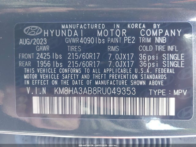 Hyundai Kona Se 2024 KM8HA3AB8RU049353 Image 9