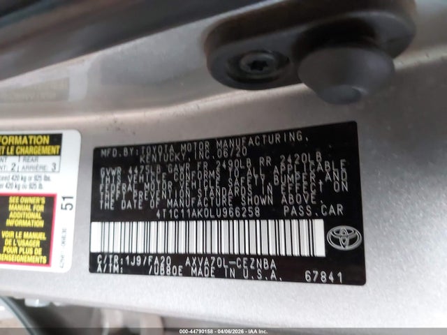 4T1C11AK0LU966258 Toyota CAMRY LE