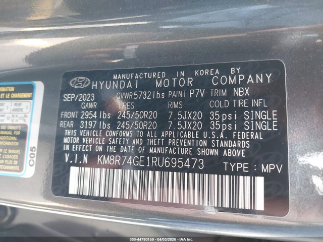 KM8R74GE1RU695473 Hyundai Palisade Calligraphy