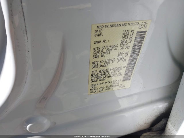 Nissan TITAN SV 2018 1N6AA1E63JN533241 Image 9
