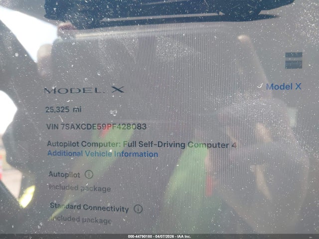 Aukcja sprzedaży 2023 Tesla Model X Dual Motor All-wheel Drive/standard Range, vin: 7SAXCDE59PF428083, numer aukcji: 44790180