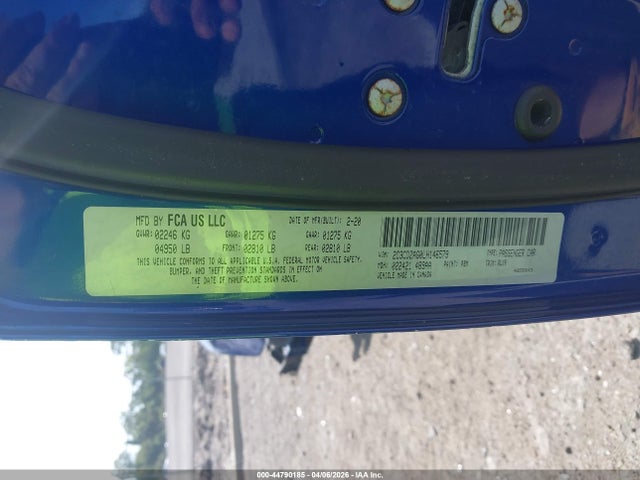 Продажа на аукционе авто 2020 Dodge Challenger Sxt, vin: 2C3CDZAG0LH146579, номер лота: 44790185