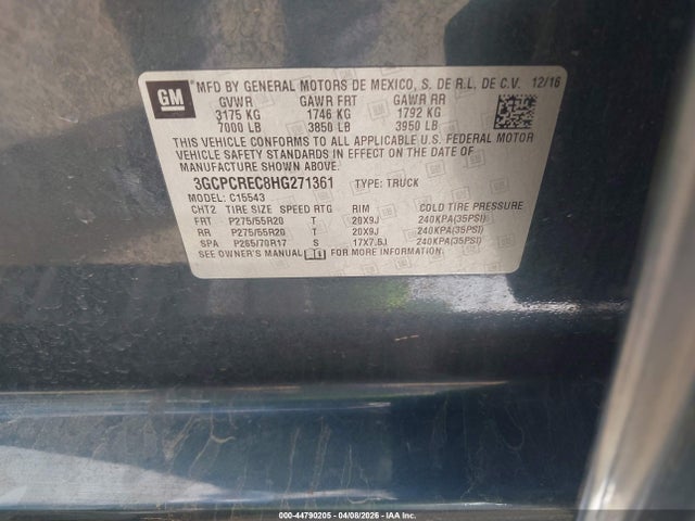 3GCPCREC8HG271361 Chevrolet Silverado 1500 1lt