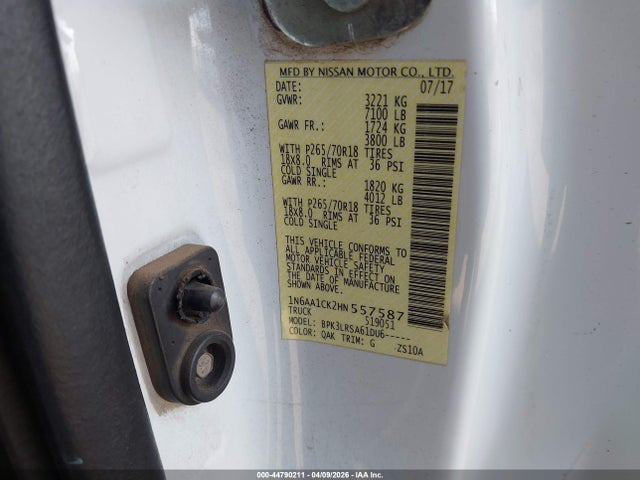 Nissan TITAN S 2017 1N6AA1CK2HN557587 Image 9
