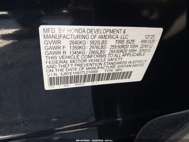 5J8YE1H83TL016900 Acura Mdx Advance Package