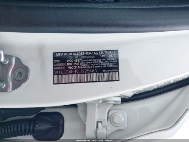 Продаж на аукціоні авто 2020 Mercedes-benz A 220, vin: W1K3G4EB9LJ225466, номер лоту: 44790302